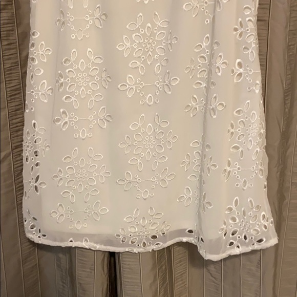 White cutout dress with built in slip - Picture 3 of 6